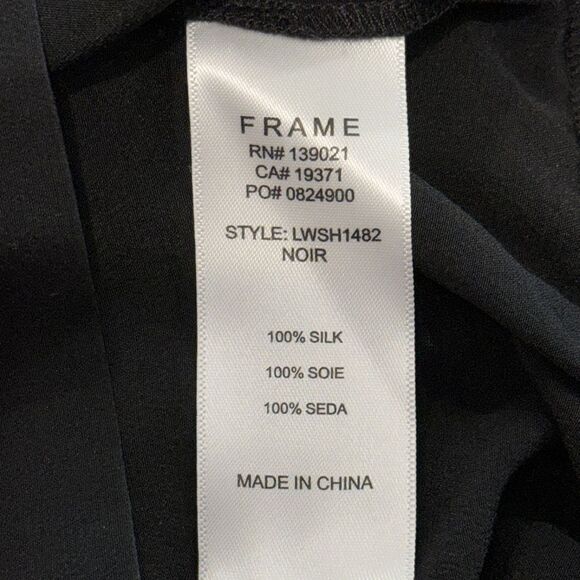 NWT FRAME Mock-Neck Sleeveless Party Top Medium Black Silk - Picture 13 of 14